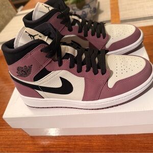 Air Jordan High-Top Sneakers in Black and Purple